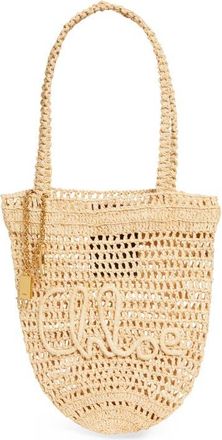 Chloé Small Summer Banana Crocheted Raffia Tote in Hot Sand at Nordstrom
