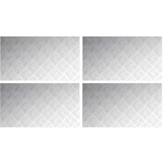 vidaXL Vidaxl - Placas En Cuadr&iacute;cula 4 Pcs Plateado 90 X 50 Cm Aluminio