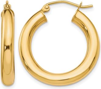Diamond2Deal 10K Yellow Gold Round Lightweight Hoop Earrings