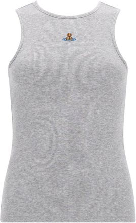 Vivienne Westwood Grey Ribbed Fitted Sleeveless Tank Top