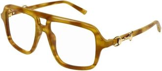 Gucci Navigator Zonnebril - Dames - Brillen - Bruin - 53 MM - Accessoires