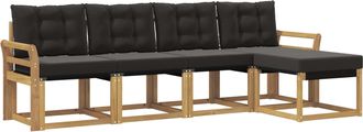vidaXL Conjunto De Sof&aacute;s De Exterior 5 Uds. Blanco Y Negro Vidaxl