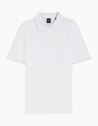 HUGO BOSS Mens Boss Phoenix Micro Honeycomb Piqu&eacute; Polo - White - Size: 42