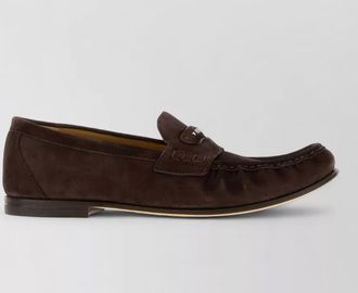 Fendi suede leather loafers