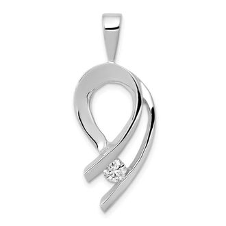 Diamond2Deal 14k White Gold Holds 1-4mm Diamond Slide Pendant