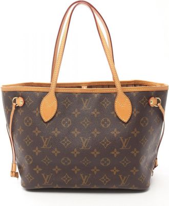Louis Vuitton Brown Pvc Coated Canvas Leather Tote Bag (Pre-Owned)