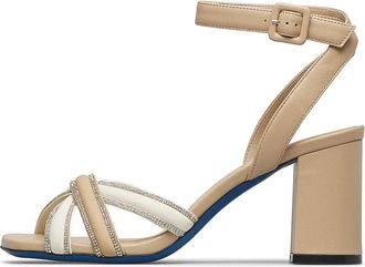 Loriblu Nappa Sandaal met Kristallen - Dames - Sandalen met hakken - Veelkleurig - 38 EU - Leer - Schoenen