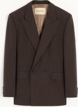 Valentino Giacca doppiopetto Valentino in lana leggera double Uomo MARRONE SCURO 48