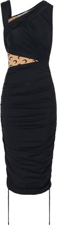 Marine Serre Womens Black Stretch Nylon Dress - Size EU 38 (Womens)