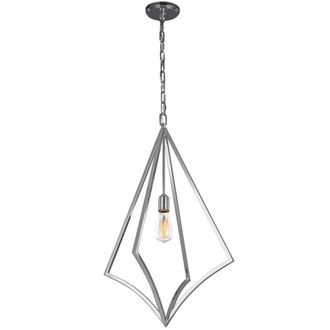 Loops Outdoor 1 Bulb Ceiling Pendant Light Fitting Polished Chrome LED E27 60W