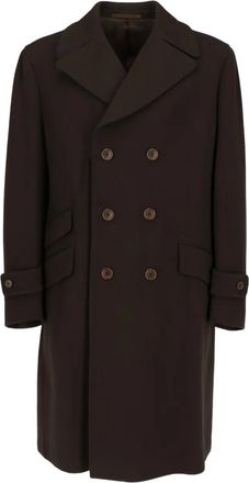 Romeo Gigli 1990s double-breasted coat - men - Wool/Cupro - 50 - Brown