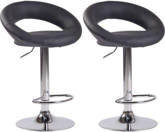 Clp Pack De 2 Taburetes De Barra Olinda En Polipiel Gris Cromado