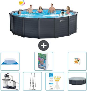 Intex Piscina Graphite Panel Redonda - 478x124 Cm - 8-piezas S568