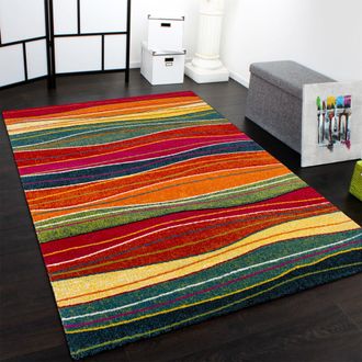 Paco Home Paco Home - Alfombra Moderna Splash Dise&ntilde;o A Rayas De Colores Modelo Nuevo Embalaje Original 160x230 Cm