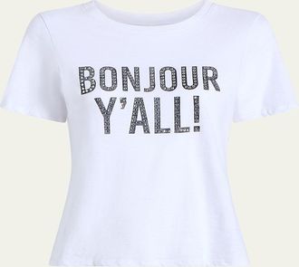 Cinq &agrave; Sept Bonjour Yall Embellished Shrunken Tee