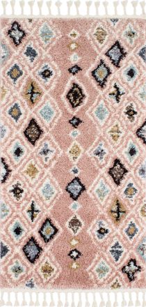 Nazar Rugs Alfombra de pasillo rosa bereber 80x150 dise&ntilde;o &eacute;tnico