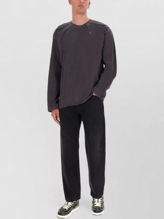 Diesel cotton crew neck long sleeve knit top