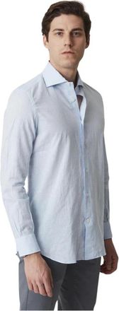 Mazzarelli Stijlvolle Shirt voor Mannen - Heren - Casual Overhemden - Blauw - L - Overhemden