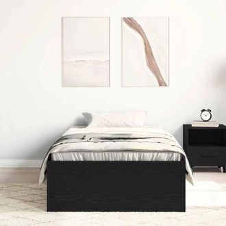 Berkfield Home Durable Bed Frame without Mattress Black Oak 100x200 cm Engineere