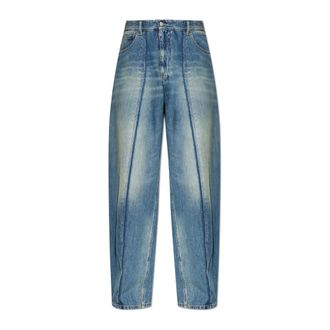 Maison Margiela Wide Jeans, male, Blue, Size: W30 Vitage Effect Jeans