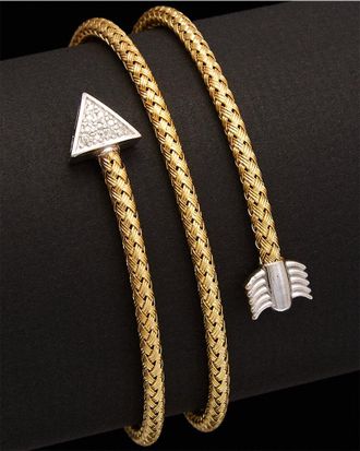 Meshmerise 18K Over Silver 0.1 Ct. Tw. Diamond Bangle Bracelet