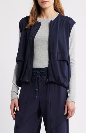 Wit & Wisdom Knit Zip-Up Vest in Navy at Nordstrom, Size X-Small