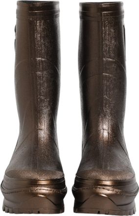 Dolce & Gabbana Metallic Bronze Pull On Rain Boots Womens Shoes