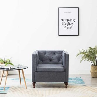vidaXL Sill&oacute;n De Tela Gris Vidaxl