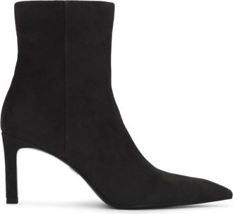 Kazar su&egrave;de enkellaarsjes in zwart met puntige neus - Dames - Laarzen met Hak - Zwart - 38 EU - Su&egrave;de - Schoenen