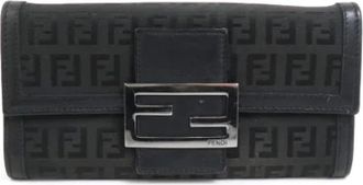 Fendi Pre-owned Wallets, female, Black, Size: ONE SIZE Pre-owned Canvas Wallet