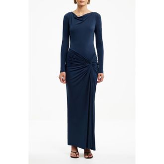 Significant Other Sarlyn Long Sleeve Crepe Jersey Cocktail Dress in Slate at Nordstrom Rack, Size 6