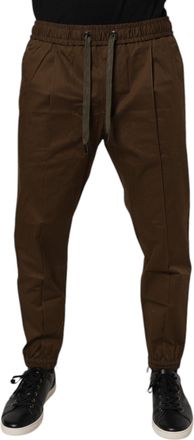 Dolce & Gabbana Brown Cotton Stretch Jogger SweatMens Mens Pants