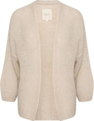Part Two Witkap Grijs Gebreide Vest - Dames - Vesten - Beige - 2XL - Truien & Vesten