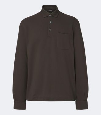 Ermenegildo Zegna Cotton piqu&eacute; polo shirt