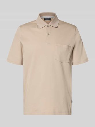 Maerz MAERZ Muenchen Regular Fit Poloshirt mit Brusttasche in Beige, Gr&ouml;&szlig;e 48
