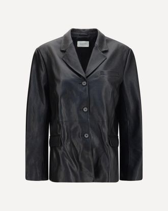 Magda Butrym Leather Blazer Jacket Female 38