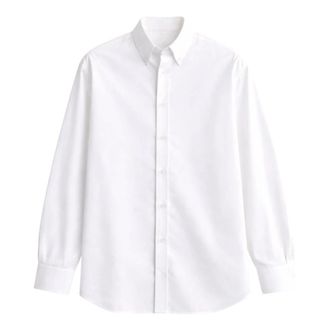 J.W.Anderson Casual Shirts, male, White, Size: L Logo Embroidered Cotton Shirt