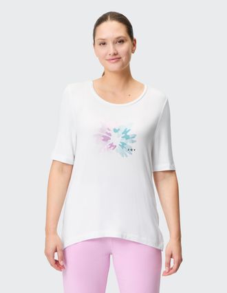 Joy T-Shirt JOY SPORTSWEAR T-SHIRT ROSA, Damen, Gr. 36, weiss (wei&szlig;), Obermaterial: 95% Modal, 5% Elasthan, Rundhals, Shirts T-Shirt, sportlicher Stil, f&uuml;