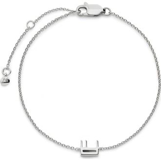 Monica Vinader Initial Pendant Bracelet in Sterling Silver E at Nordstrom