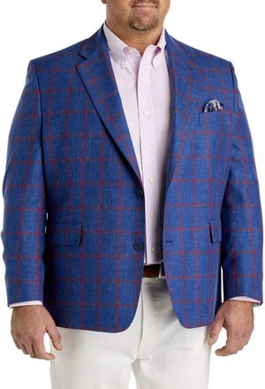 Tallia Orange Big & Tall Windowpane Sport Coat in Blue at Nordstrom, Size 56L