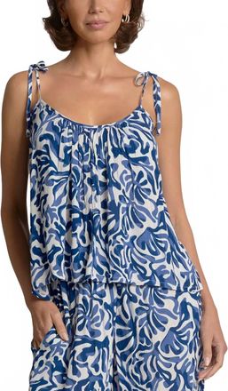 Elan Coralina Tank Top In Blue & White