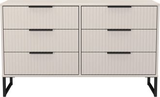 Lewis's Fluted 6 Drawer Midi Chest in Kashmir Matt - Ready Assembled - Lewiss Home | TJ Hughes