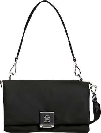 Tommy Hilfiger TH HER MED CROSSOVER NYLON SV Womens Shoulder Bag, Evening Bag, Clutch Bag with Elegant TH Buckle