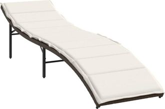 vidaXL Tumbona Con Coj&iacute;n Rat&aacute;n Sint&eacute;tico Marr&oacute;n 55x199x50 Cm Vidaxl