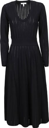 Casasola Pointelle Low Neck Viscose Midi Dress