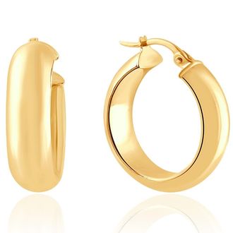 Pompeii3 14k Yellow Gold 5.5mm Small Designer Hoops Womens Earrings 3/4 Tall 2.30grams