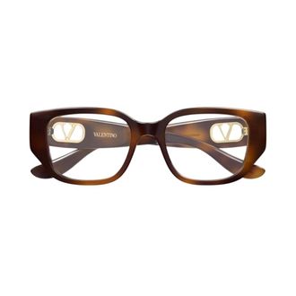 Valentino Square Optical Frame - Dames - Accessoires - Bruin - Maat: 53 MM Leer