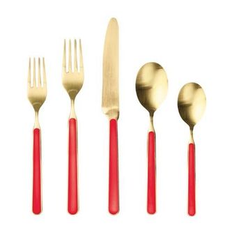 Mepra Fantasia Ice Gold Flatware Set - 5 Pieces in Red at Nordstrom