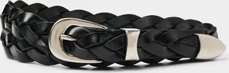 Le 31 Mens Rounded-buckle braided belt