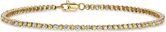 RS Pure by Ross-Simons Yellow Sapphire and Lab-Grown Diamond Tennis Bracelet in 14kt Yellow Gold